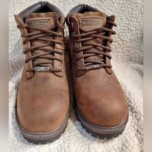 Skechers Sergeants Verdict 4442 Mens Size 11 Brown Leather Steel Toe Work Boots